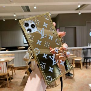 [CROSSBODY] Louis Vuitton Brown Eye Trunk Mirror Case for iPhone 7 8 Plus 13 14 12 11 Pro Max Xs Max XR