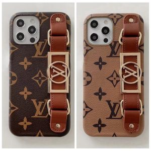 Louis Vuitton Dauphine mm Monogram Wrist band Case iPhone 15 14 13 Pro Max Xs Max XR 7 8 Plus 12 13 Mini
