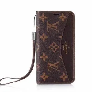 Louis Vuitton Brown Monogram Wallet Case for iPhone 15 14 13 11 12 Pro Max 12 13 Mini Max Xs Max XR 7 8 Plus - IPHONE X/ XS
