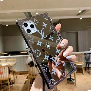 [CROSSBODY] Louis Vuitton Eye Trunk Mirror Case for iPhone 13 7 8 Plus 12 11 Pro Max Xs Max XR - Silver