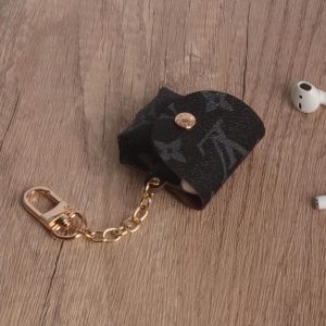Louis Vuitton Leather Case Protective Cover Airpods Pro 1 2 3 - Black - AIRPODS PRO