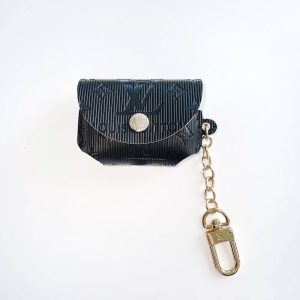 Louis Vuitton Leather Case Protective Cover Airpods 1 2 3 Pro - Black - AIRPODS PRO