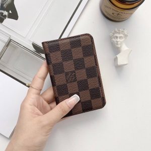 Card Holder Pocket Organizer - Brown checkerboard