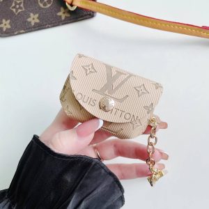 Louis Vuitton Leather Case Protective Cover Airpods Pro 1 2 3 - Khaki - AIRPODS PRO