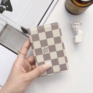 Card Holder Pocket Organizer - White checkerboard