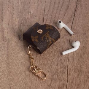 Louis Vuitton Leather Case Protective Cover Airpods Pro 1 2 3 - Brown - AIRPODS PRO