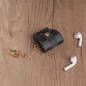 Louis Vuitton Leather Case Protective Cover Airpods Pro 1 2 3 - Black Check - AIRPODS PRO