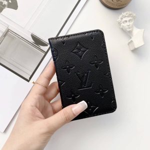 Card Holder Pocket Organizer - Embossed Black