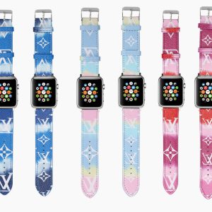 Louis Vuitton Apple Watch Band Straps Compatible iWatch 6 5 4 3 2 1 38mm 40mm 41mm/ 42mm 44mm 45mm Replacement Band