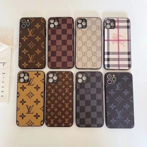 [SLIM FIT]Louis Vuitton Thin Leather Full Camera Cover Case for iPhone 11 12 13 14 15 Pro Max 7 8 Plus Xs Max - IPHONE 12 PRO