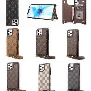 [CROSSBODY] Louis Vuitton Back Flip Wallet Case for iPhone 15 14 13 12 11 Pro Max Xs 7 8 Plus