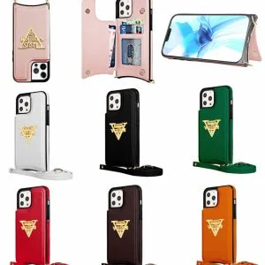 [CROSSBODY] Louis Vuitton Back Flip Wallet Canvas Case for iPhone 15 14 13 12 11 Pro Max Xs 8 7 Plus