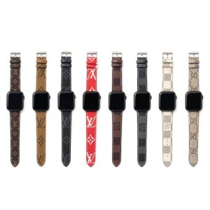 Louis Vuitton Apple Watch Band Straps Compatible iWatch 6 5 4 3 2 1 38mm 40mm 41mm 42mm 44mm 45mm Replacement Band