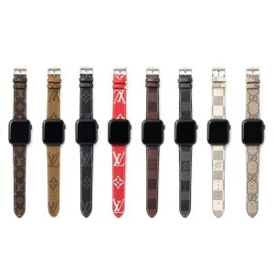 Louis Vuitton Apple Watch Band Straps Compatible iWatch 6 5 4 3 2 1 38mm 40mm 41mm 42mm 44mm 45mm Replacement Band