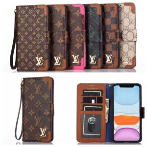 [VINTAGE]Louis Vuitton Vintage Brown Monogram Wallet Case for iPhone 15 14 12 11 13 Pro Max Xs Max XR 7 8 Plus