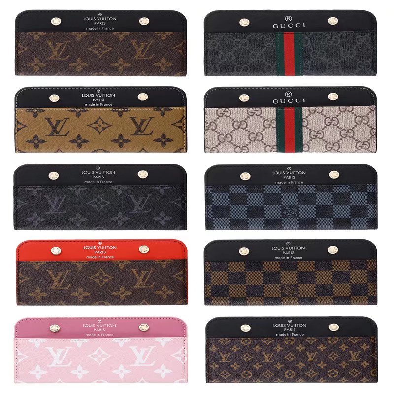 Louis Vuitton Leather Wallet Case iPhone 15 14 13 12 11 Pro Max LV-4-  Fittedcases