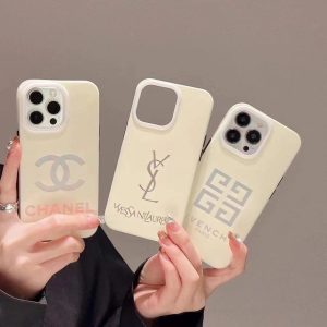 Saint Laurent Chanel Luxury Slim Silicone Phone Case for iPhone 15 14 Pro Max 13 12 11 - IPHONE 12 PRO
