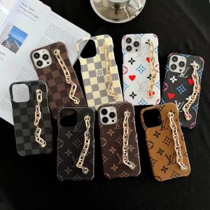 Louis Vuitton Monogram Charm Chain Leather Phone Case for iPhone 15 14 Pro Max 13 12 11 XR XS 7 8 Plus - IPHONE X/ XS