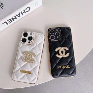 New Chanel Luxury Plating Leather Phone Case for iPhone 15 14 Pro Max 13 12 11 - IPHONE 12 PRO