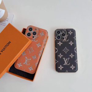 New Louis Vuitton Luxury Classic Plated Leather Phone Case for iPhone 15 14 13 12 11 Pro Max - IPHONE 11