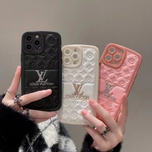 Louis Vuitton Classic Luxury Glitter Leather Phone Case for iPhone 15 14 Pro Max 13 12 11 XR XS - IPHONE X/ XS