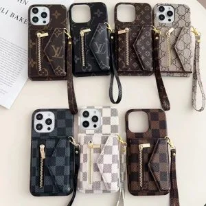 Louis Vuitton Gucci Lanyard Card Holder Leather Case for iPhone 15 14 Pro Max 13 12 11 XR XS 7 8 Plus - IPHONE X/ XS