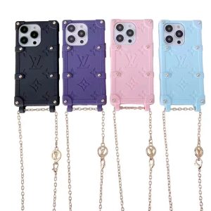 Louis Vuitton Lanyard Chain Phone Case for iPhone 15 14 13 Pro Max