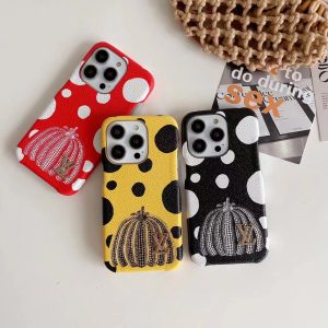 Louis Vuitton LV x YK Pumpkin Monogram Leather Phone Case for iPhone 15 14 13 12 Pro Max - IPHONE 12 PRO