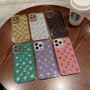 Louis Vuitton Glitter Silicone Case for iPhone 15 14 13 12 11 Pro Max - IPHONE 12 PRO
