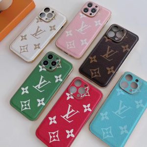 Louis Vuitton Luxury Classic Plating Leather Phone Case for iPhone 15 14 13 12 11 Pro Max - IPHONE 11