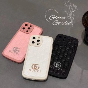 Gucci Glitter Leather Phone Case for iPhone 15 14 Pro Max 13 12 11 XR XS - IPHONE X/ XS