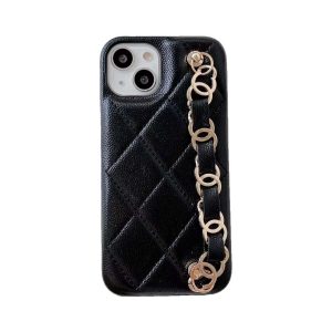 Chanel Coco Crush Luxury Elegant Chain Leather Phone Case for iPhone 15 14 Pro Max 13 12 11