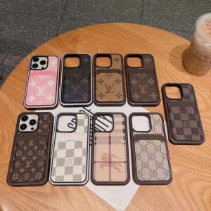Louis Vuitton Monogram Card Holder Leather Phone Case for iPhone 15 14 13 12 Pro Max XR XS 7 8 Plus - IPHONE 12 PRO