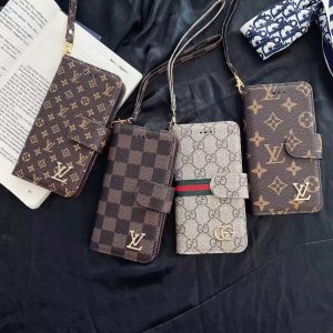 Louis Vuitton Monogram Leather Wallet Flip Case For iPhone 15 14 Pro Max 13 12 11 XR XS 7 8 Plus