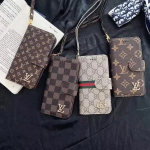 Louis Vuitton Monogram Leather Wallet Flip Case For iPhone 15 14 Pro Max 13 12 11 XR XS 7 8 Plus - IPHONE X/ XS