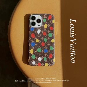Louis Vuitton Yayoi Kusama Style Leather Phone Case for iPhone 15 14 Pro Max 13 12 11 - IPHONE 11