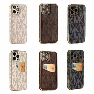 Michael Kors Luxury Slim Leather Case for iPhone 15 14 13 12 11 Pro Max - IPHONE 12 PRO