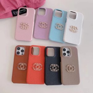 Chanel Luxury Elegant Leather Phone Case for iPhone 15 14 13 12 11 Pro Max XR XS 7 8 Plus - IPHONE 12 PRO