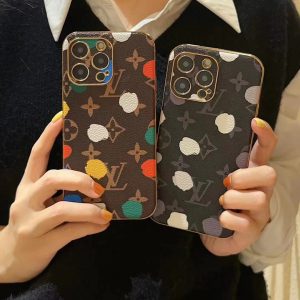 Louis Vuitton Classic Luxury Leather Shockproof Phone Case for iPhone 15 14 13 12 11 Pro Max