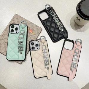 Chanel Luxury Leather Wristband Chain Phone Case For iPhone 15 14 13 12 Pro Max