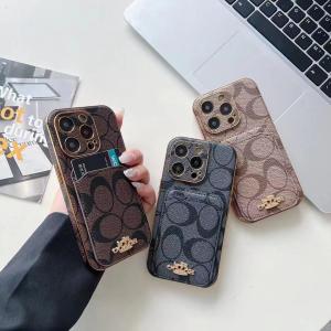 Coach Luxury Leather Card Holder For iPhone 15 14 13 12 11 Pro Max