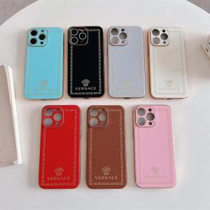 Versace Luxury Leather Phone Case For iPhone 15 Pro Max 14 13 12 11 - IPHONE 11