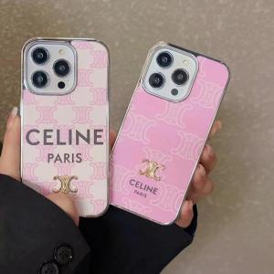 Celine Luxury Leather Plating Phone Case For iPhone 15 Pro Max 14 13 12 11 - IPHONE 11