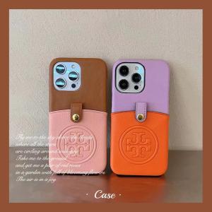 Tory Burch Luxury Leather Card Holder For iPhone 15 14 13 12 11 Pro Max
