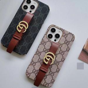 Gucci Luxury Leather Wristband Chain Phone Case For iPhone 15 Pro Max 14 13 12 11