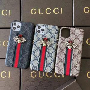 Gucci Classic Bee Luxury Leather Phone Case For iPhone 15 Pro Max 14 13 12 11