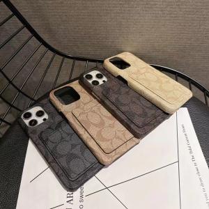 Coach Luxury Leather Card Holder Phone Case For iPhone 15 Pro Max 14 13 12 11 - IPHONE 11