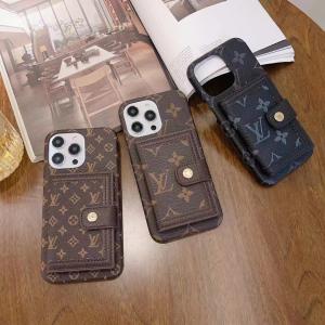 Louis Vuitton Classic Luxury Leather Wallet Phone Case For iPhone 15 Pro Max 14 13 12 11 - IPHONE 12 PRO