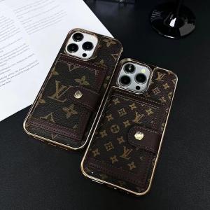 Louis Vuitton Classic Luxury Leather Card Holder Phone Case For iPhone 15 14 13 12 11 Pro Max - IPHONE 12 PRO