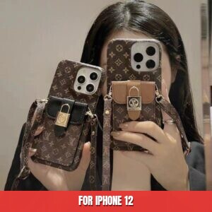 Louis Vuitton Crossbody Leather Phone Case - IPHONE 12